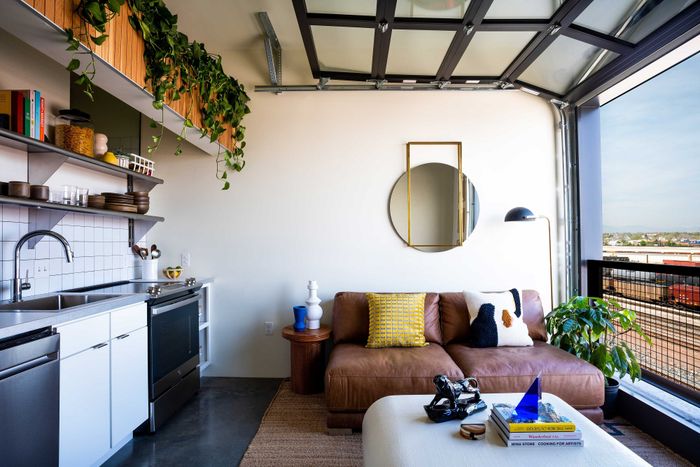 kitchen, living room, and garage door to patio