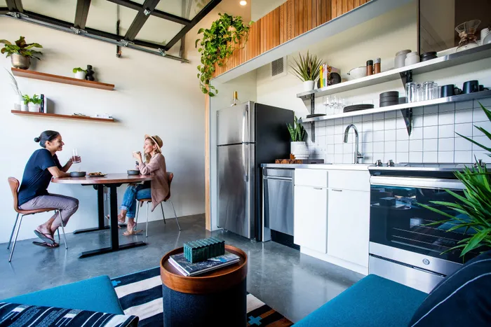 kitchen and living area