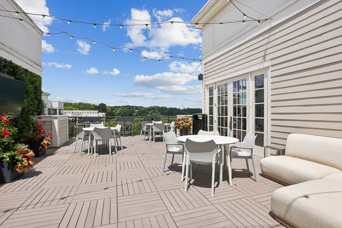 rooftop balcony with tables