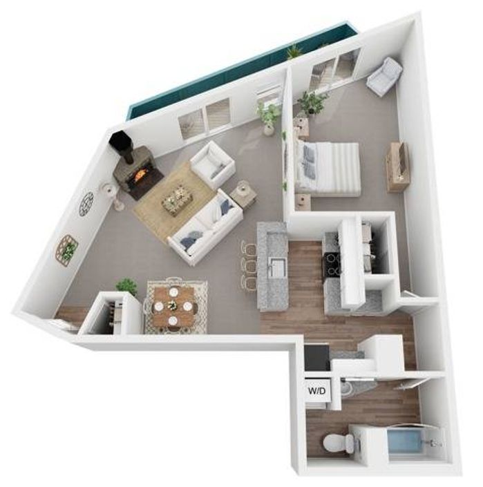 One Bedroom Floorplan