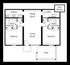 2 bed 2 bath 990sqf