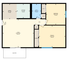 Charming floor plan featuring a primary and secondary bedroom, bright living area, compact kitchen, and dining room with access to a balcony.