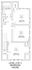 Elegant floor plan of a three-bedroom house, featuring two cozy bedrooms and a spacious master bedroom on the second level, all with convenient closet space and a full bath for utmost comfort.