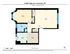 Charming floor plan of a Cincinnati apartment featuring 1 bedroom, spacious living area, cozy dining space, efficient kitchen, and a well-appointed bathroom.