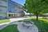 Outdoor picnic area with mature shade tree and building exterior at Flats on 70th at Midtown in Westminster, CO