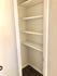 Elegant built-in shelving unit with multiple shelves for optimal storage.