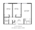 Unit 302 floor plan featuring 2 spacious bedrooms, a generous living/dining area, and a functional kitchen, located at 2253 Collyer St, Longmont, CO 80501.