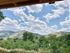 Breathtaking view of a lush, green landscape with rolling hills under a vibrant blue sky filled with fluffy clouds.