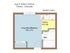 Charming studio floor plan at 2535 E Asbury Avenue, Denver, showcasing a versatile living room/bedroom and efficient kitchen layout.