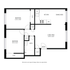 Charming apartment floor plan with two bedrooms, a spacious living area, well-appointed kitchen, and cozy dining space.