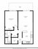 Charming 2D floor plan with a spacious master bedroom, cozy living and dining room, efficient kitchen, and inviting porch, totaling 599 sq ft.
