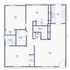 Sunridge Apartment Homes three bedroom two bathroom floor plan with dimensions in Englewood CO