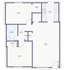 Sunridge 3150 floor plan in Denver, featuring 2 bedrooms, a modern kitchen, and a comfortable bathroom layout.