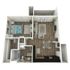 Modern 3D floor plan featuring a cozy bedroom, inviting open-concept living area with a plush seating arrangement, sleek kitchen, and elegant dining space.