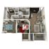 Inviting floor plan showcasing 2 bedrooms, a cozy living room, modern kitchen, and stylish dining area with elegant wood flooring.