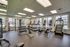 Bright, modern gym with treadmills, weight racks, and exercise equipment.