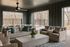 Chic open-air lounge with stylish seating, outdoor dining table, and modern ceiling fan, perfect for relaxation and entertaining.