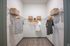 Spacious walk-in closet with stylish hanging rails, organized baskets, and plush carpeting, showcasing ample storage in a modern apartment.