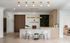 Elegant reception area with modern design, featuring a sleek marble desk, stylish chairs, and lush green wall accent.