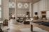 Elegant and spacious lounge with modern decor, comfortable seating areas, and a billiard table, ideal for relaxation and entertainment.