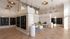 Elegant apartment lobby with modern mailbox area, stylish seating featuring plush pillows, and chic lighting fixtures for a welcoming ambiance.