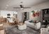 Chic and inviting open-plan living space featuring elegant dining area, modern kitchen, and stylish lounge with vibrant artwork.