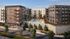 Modern apartment complex with sleek architecture, featuring spacious balconies and a vibrant outdoor pool area.