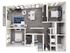 Elegant 3D floor plan showcasing 2 bedrooms, open living area, and modern kitchen layout.