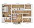 Elegant 2D floor plan with 2 spacious bedrooms, modern bathrooms, and an airy living space.