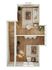 Stylish 3D floor plan with a warm wood finish, showcasing a cozy living area and inviting seating arrangements.