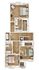 Elegant floor plan showcasing three spacious bedrooms, two modern bathrooms, and an open central corridor.
