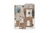 Elegant floor plan showcasing a spacious bedroom, cozy living room, modern kitchen, and luxury bath with a balcony area.