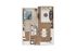 Elegant 2D floor plan showcasing a spacious one-bedroom apartment with an open-concept living area and modern kitchen.