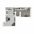 Modern L-shaped floor plan featuring a spacious bedroom, contemporary kitchen with island, cozy living area, and elegant bathroom.