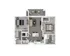 Modern 2D floor plan showcasing 2 bedrooms, elegant open living space, and a sleek kitchen with breakfast bar.