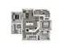 Inviting floor plan with three spacious bedrooms, open-concept kitchen, and modern living area, featuring expansive windows and elegant design.