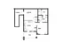 Modern floor plan with 1 bedroom, open kitchen, spacious living room, and inviting patio.