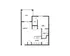 Chic 1-bedroom floor plan featuring an open kitchen, inviting living room, and spacious deck.
