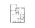 Modern 1-bedroom floor plan featuring a spacious living room, walk-in closet, and a well-equipped kitchen.