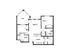 Modern 2D floor plan showcasing a spacious layout with 2 bedrooms, stylish living room, open kitchen, and private deck.