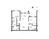 Elegant floor plan featuring a master bedroom with walk-in closet, a second bedroom, and an open-concept kitchen-living area. Includes two bathrooms and utility space.