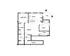 Elegant 2D floor plan showcasing 2 spacious bedrooms, modern kitchen, cozy living room, and expansive patio, ideal for comfortable living.