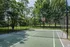 Inviting outdoor sports court surrounded by lush trees, ideal for basketball and tennis enthusiasts.