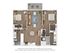 Elegant 2D floor plan showcasing a modern apartment with 2 bedrooms, spacious open-concept living area, and a stylish kitchen.