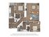 Charming 2D floor plan showcasing a modern apartment with 2 bedrooms, inviting living room, elegant dining area, and a well-appointed kitchen.