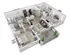 Chic 3D floor plan featuring 2 spacious bedrooms, modern kitchen with island, cozy living room, stylish balcony, and in-unit laundry.