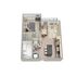 Chic modern apartment floor plan featuring 1 bedroom, cozy living room, sleek kitchen, and elegant bathroom.