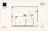 Modern apartment floor plan at The St James featuring 1 bedroom, 1 bath, spacious living/dining area, kitchen, and balcony in 914 sq ft.