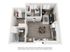 Inviting 3D floor plan showcasing a modern 2-bedroom apartment with an open-concept living room, stylish kitchen, and sleek bathroom.