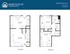Monticello Apartments Red Brick 2X1 floor plan featuring two levels with cozy living room, modern kitchen, two bunk bed bedrooms, and stylish bath, 630 sq ft, 8' ceilings.